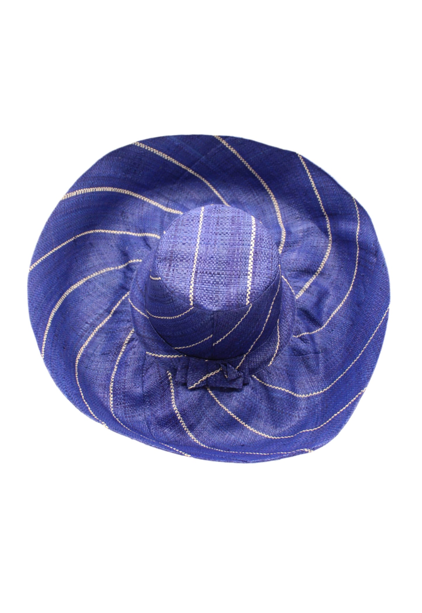 5" & 7" Wide Brim Pinstripe Packable Straw Sun Hats: Black Pinstripes / 5" Brim
