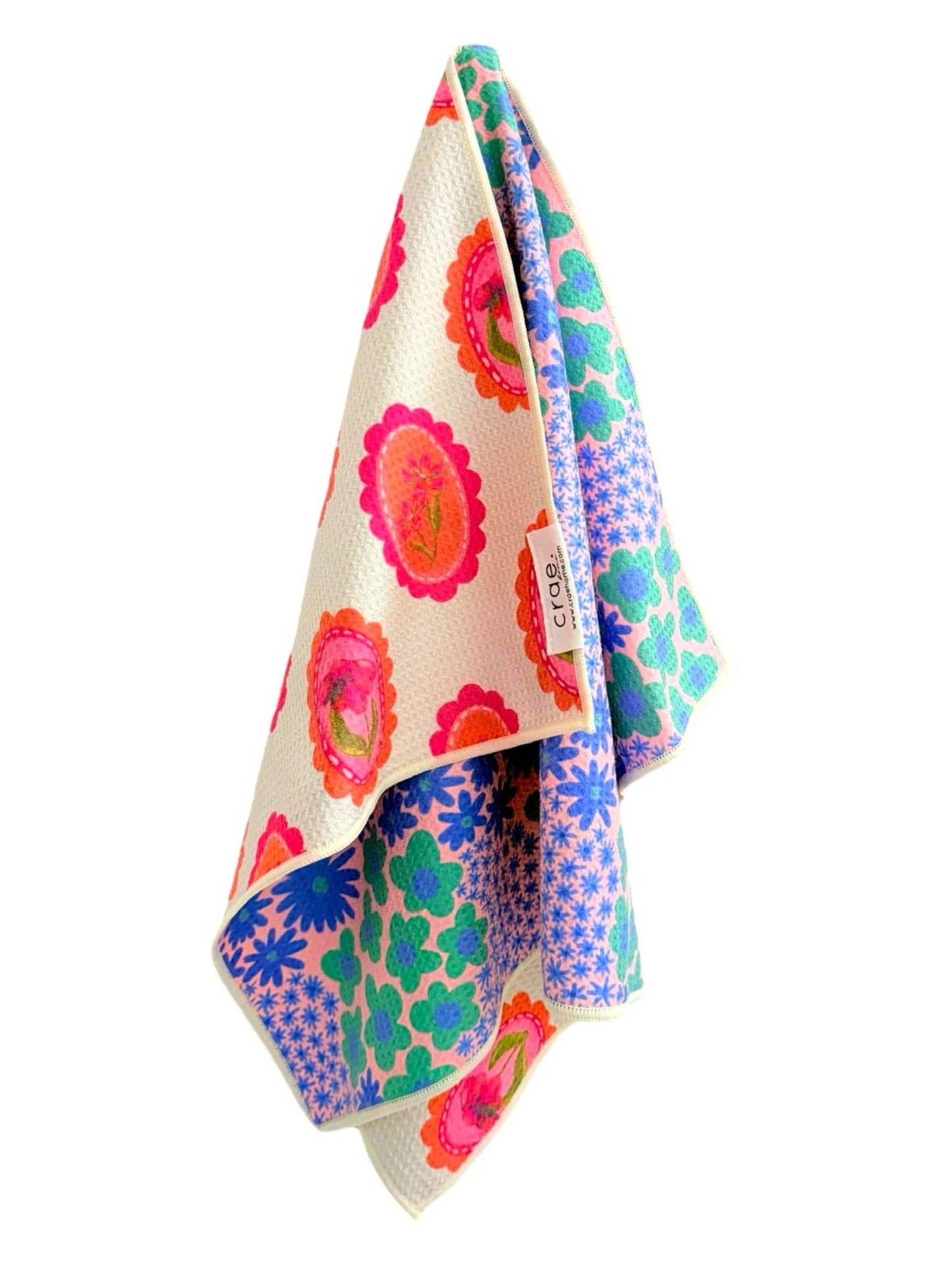 Crae Marilyn: Reversible Hand Towel: Cream/Purple / 19x29 / Hand Towel