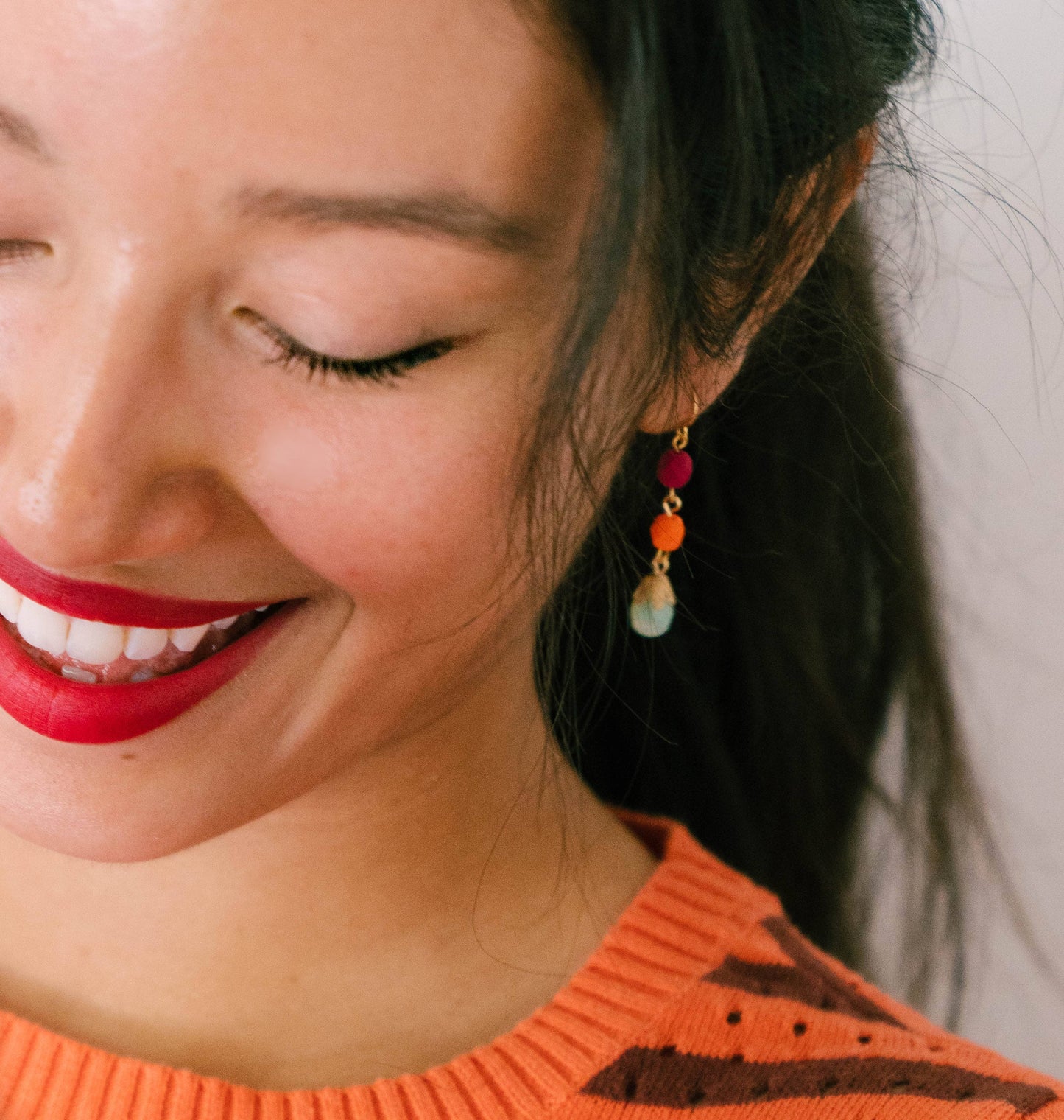Colorful Beaded Earrings, beaded statement earrings: No.2