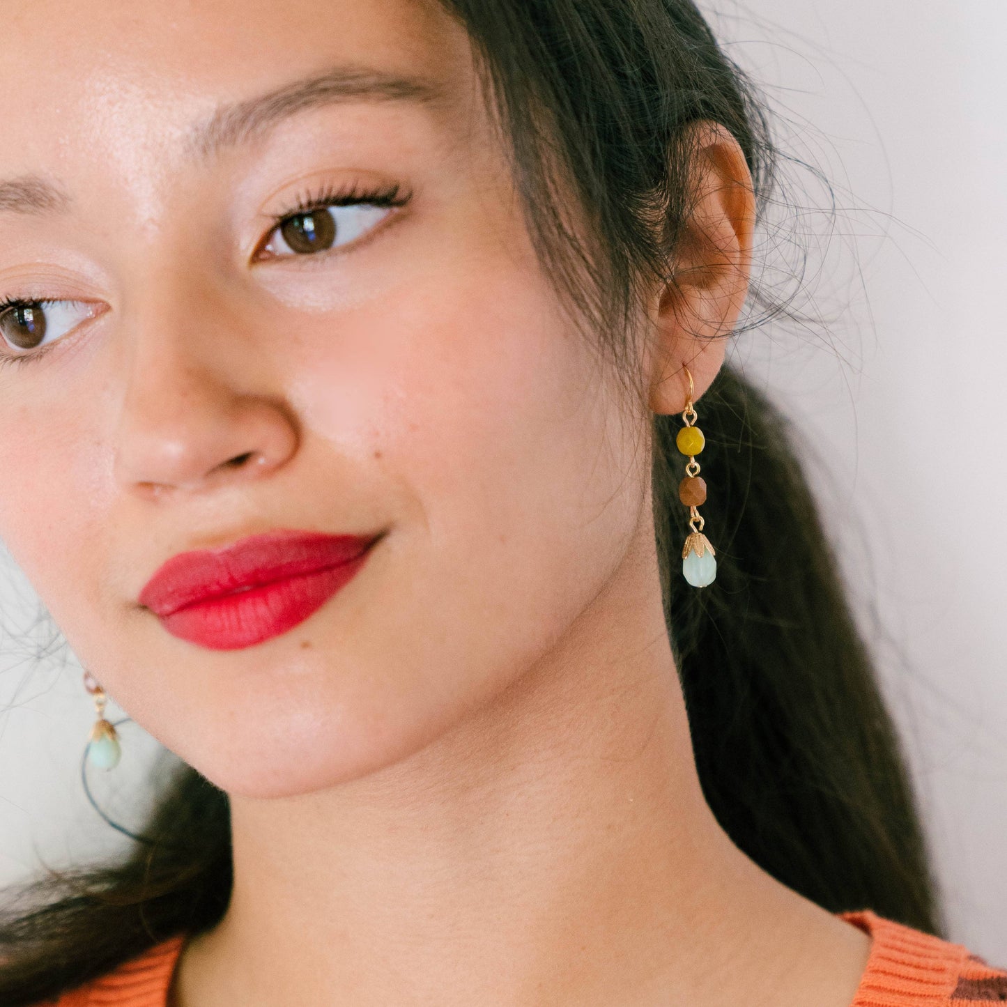 Colorful Beaded Earrings, beaded statement earrings: No.2