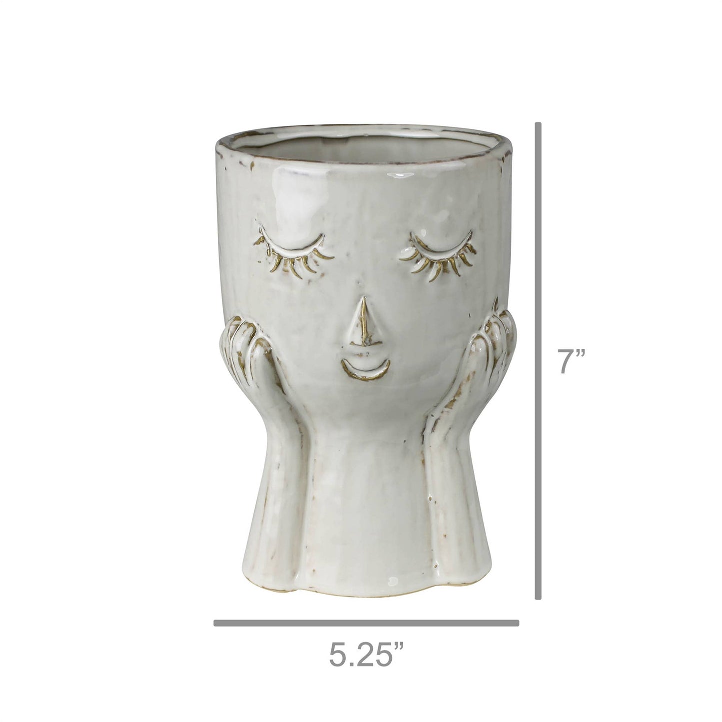 June Face Vase, Ceramic: Ceramic / White