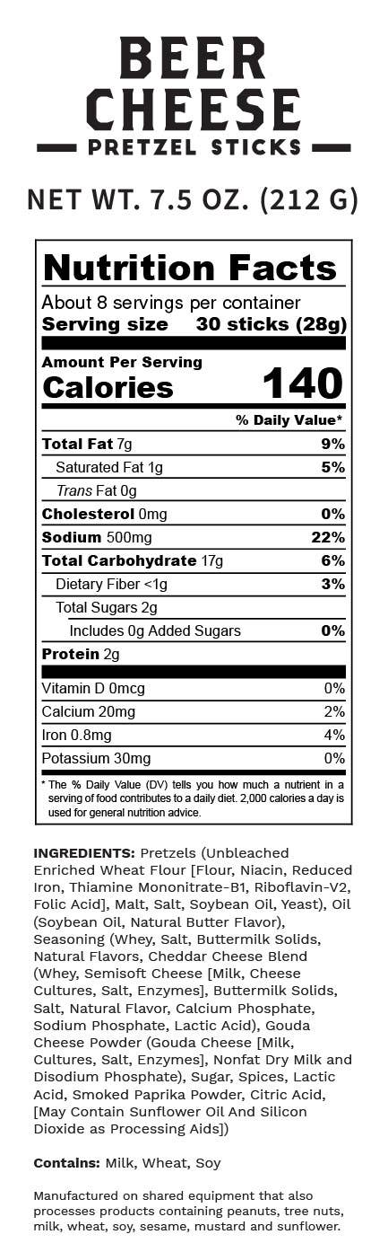 Pop Daddy – Beer Cheese Seasoned Pretzels 7.5oz Large Bag