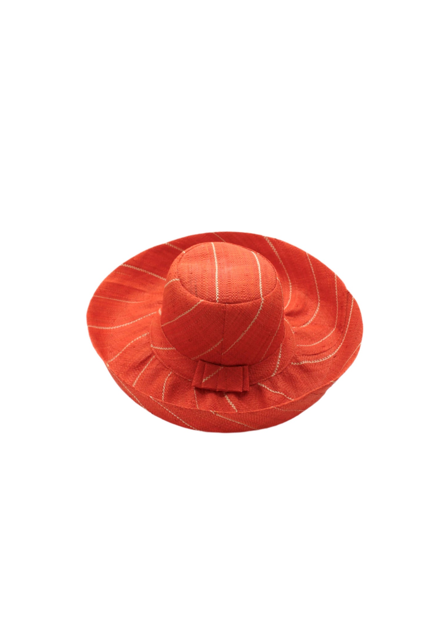 5" & 7" Wide Brim Pinstripe Packable Straw Sun Hats: Black Pinstripes / 5" Brim