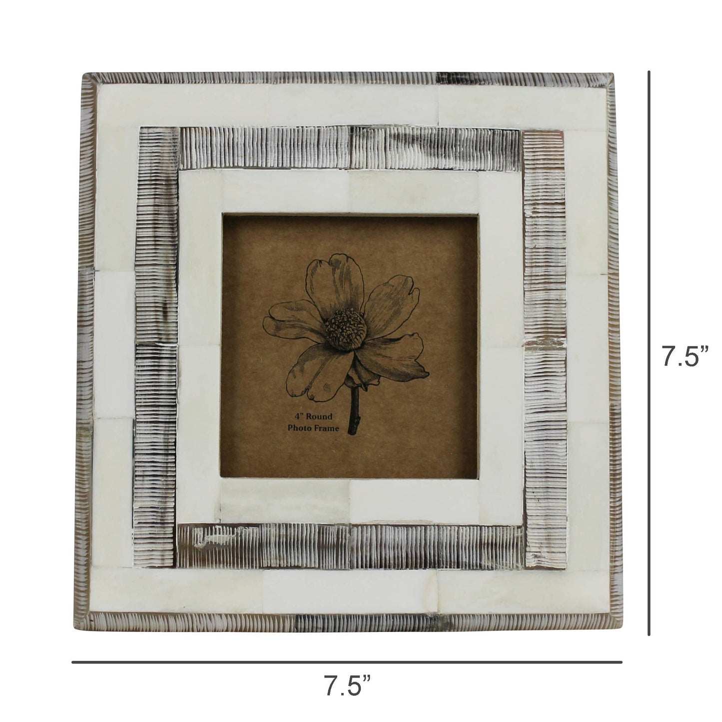 Striped Frame, White Bone & Chagrin - 4x4