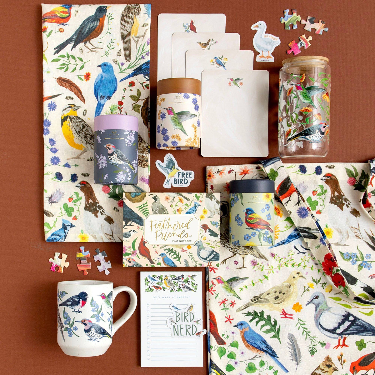 1canoe2 | One Canoe Two Paper Co. - Feathered Friends - 100 Piece Birds Jigsaw Puzzles Set of 3
