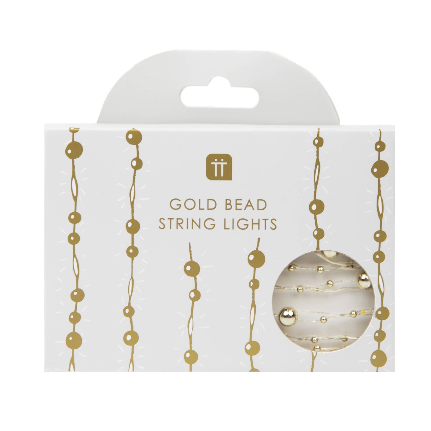 Gold Bead LED String Lights | 10ft | Christmas Lights |