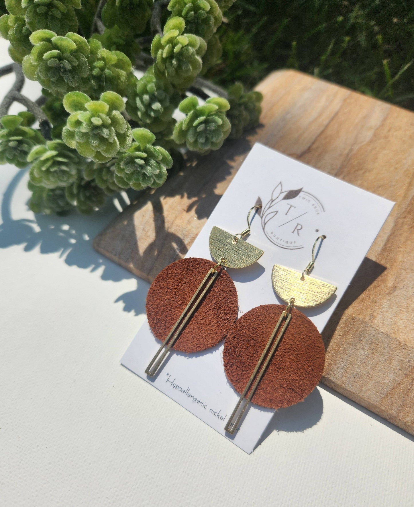 Ryan| Suede leather earring: Black