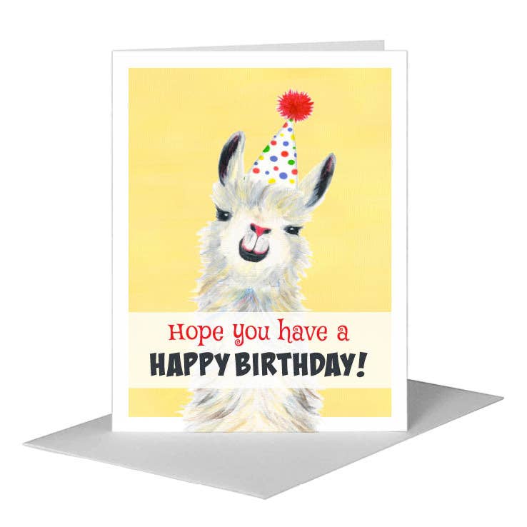 Llama Pink Nose, Greeting Card