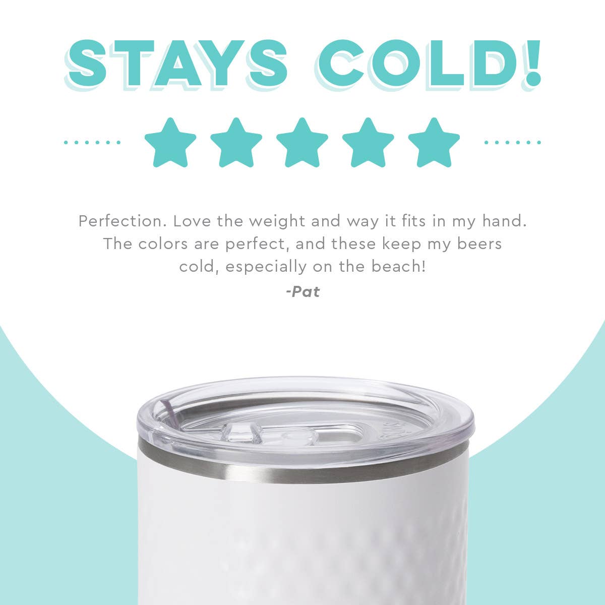 Swig - White Golf Ball Lowball Tumbler (12oz)