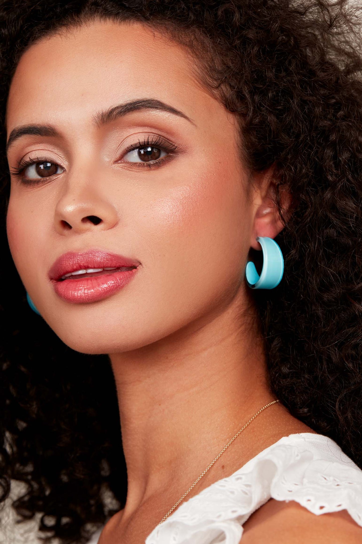 Small Chunky Resin Hoop Earring: LAV