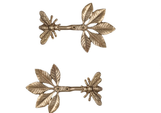 Aluminum Curtain Tiebacks with Bee Each