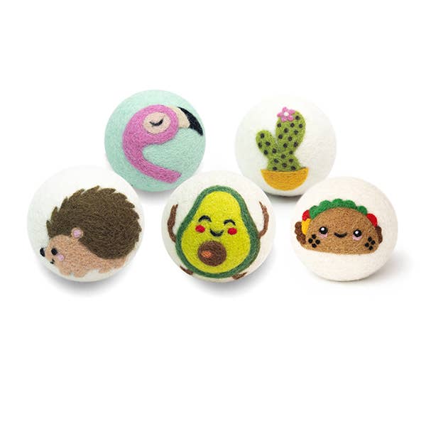Avocado Cactus Flamingo Hedgehog Taco Eco Wool Dryer Balls : Taco