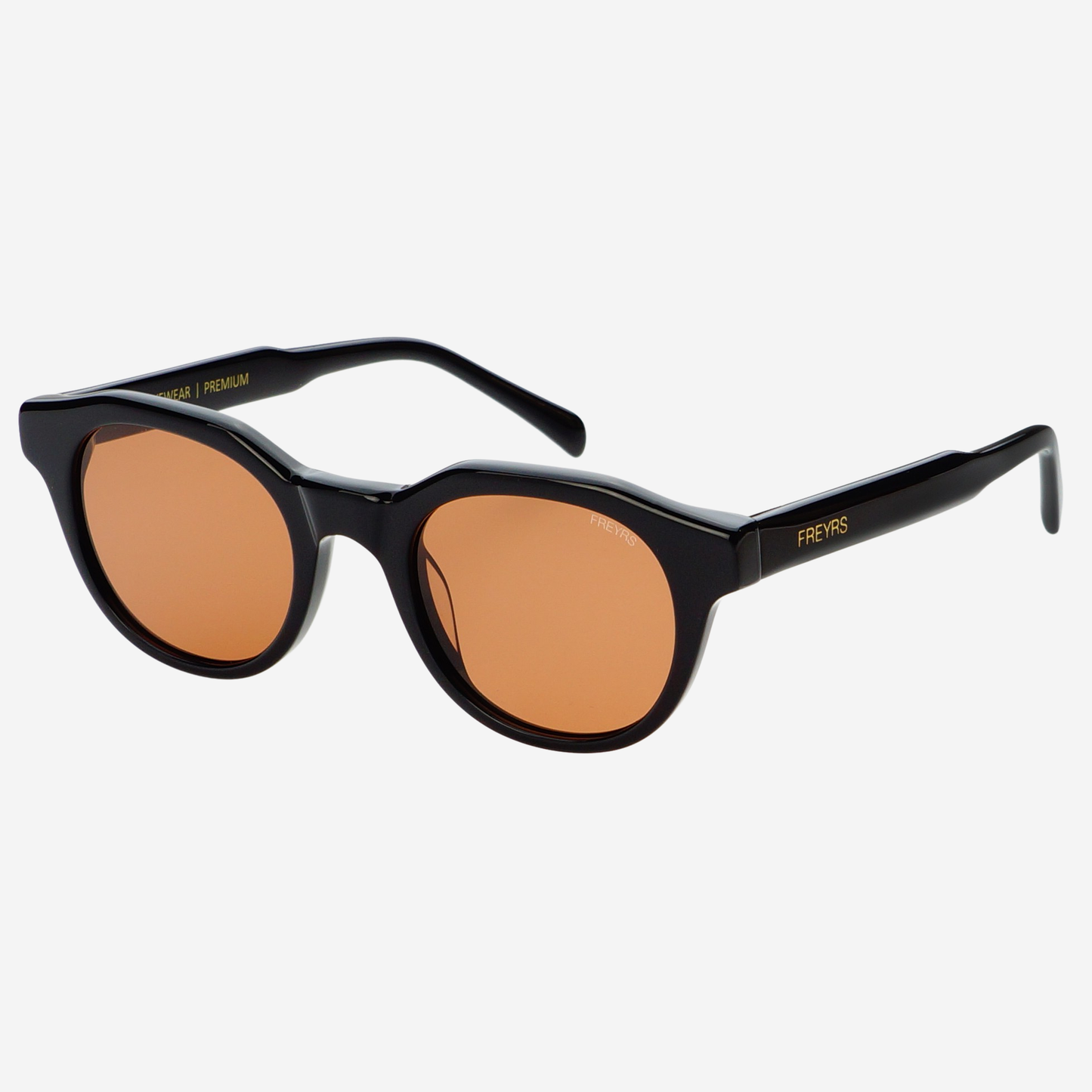 Cameron Acetate Unisex Round Sunglasses : Black / Brown