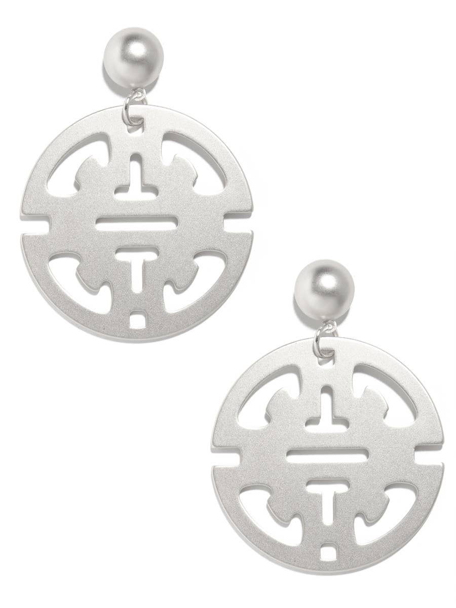 Traveling Pendant Drop Earring: Matte Gold