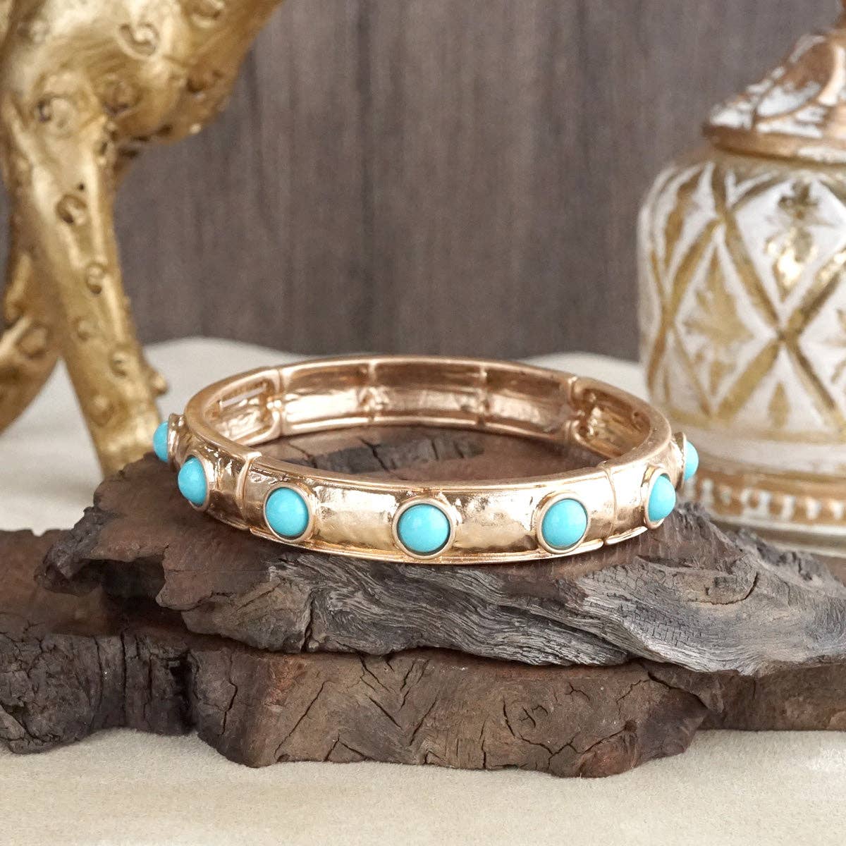 Timeless Charm – Slim Cabochon Eternity Bangle: Pearl