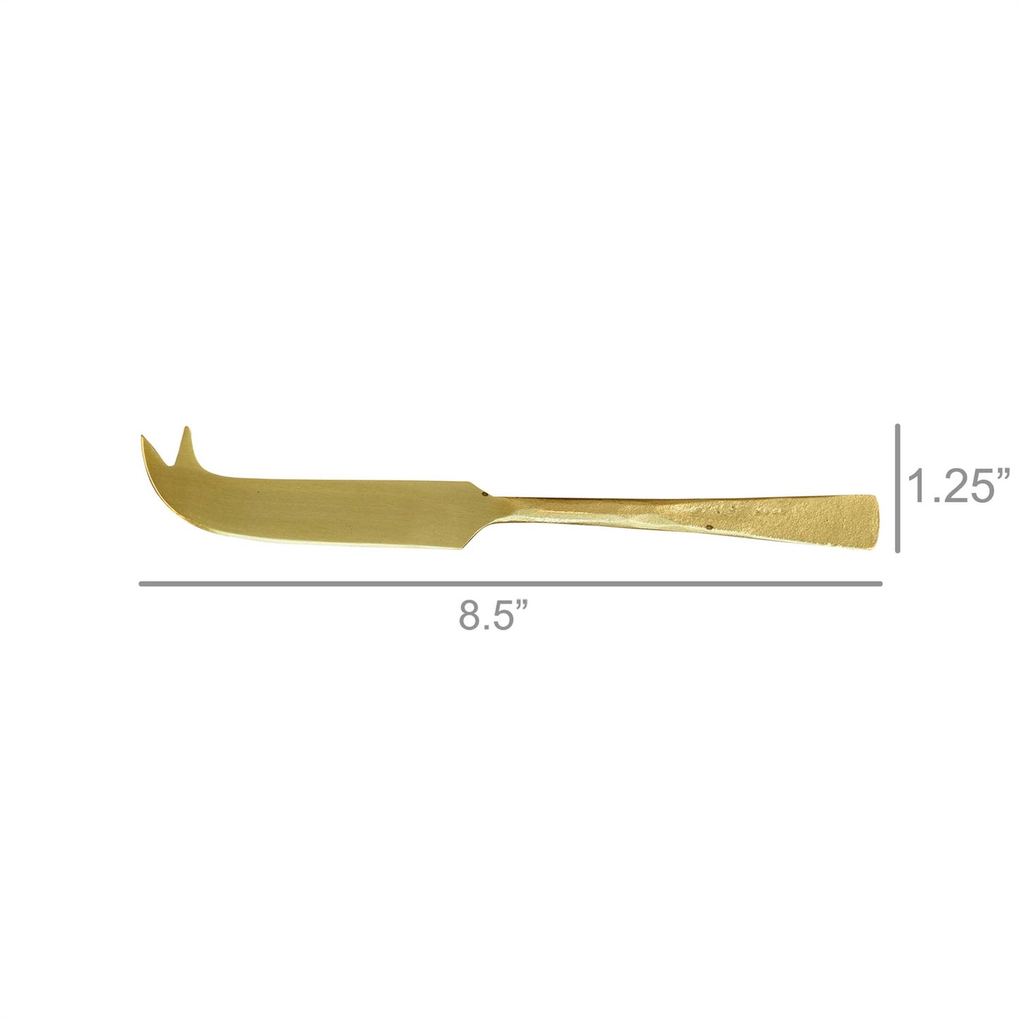 Miro Fork Tip Spear Cheese Knife, Brass