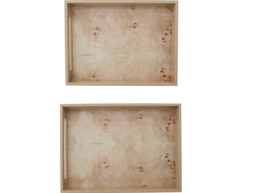 Mdf  &  Burl Veneer Tray Large