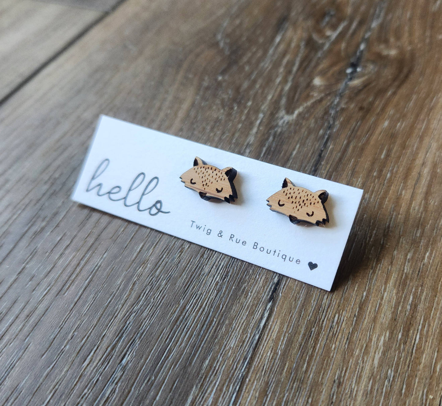 Animal Wood Earrings: Bird