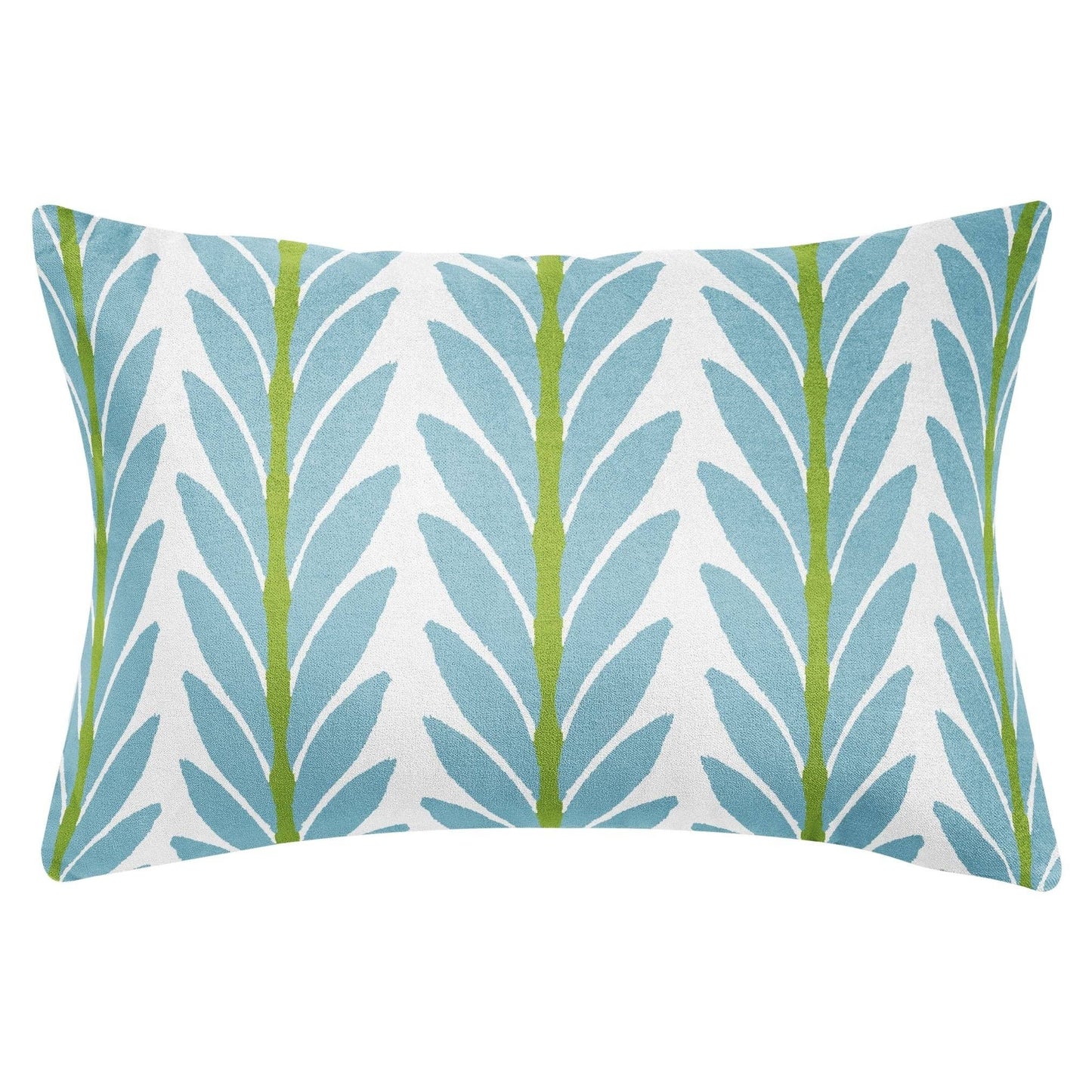 Frond French Blue Decorative Pillow: 22” x 22” Throw Pillow