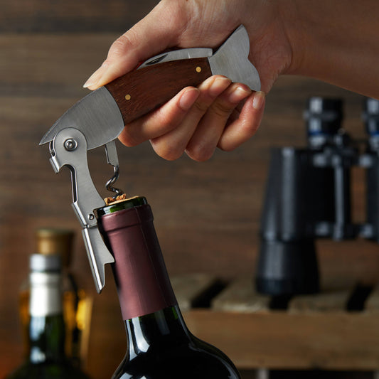 Fish Corkscrew Bottle Opener Brown Wood
