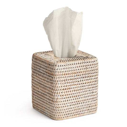 Burma Rattan Boutique Tissue Cover White