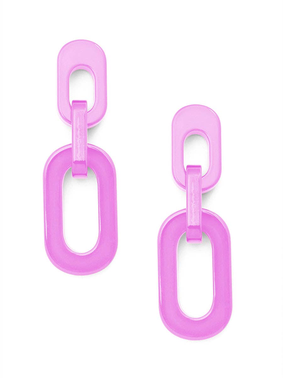 Resin Cable Chain Drop Earring: BLK