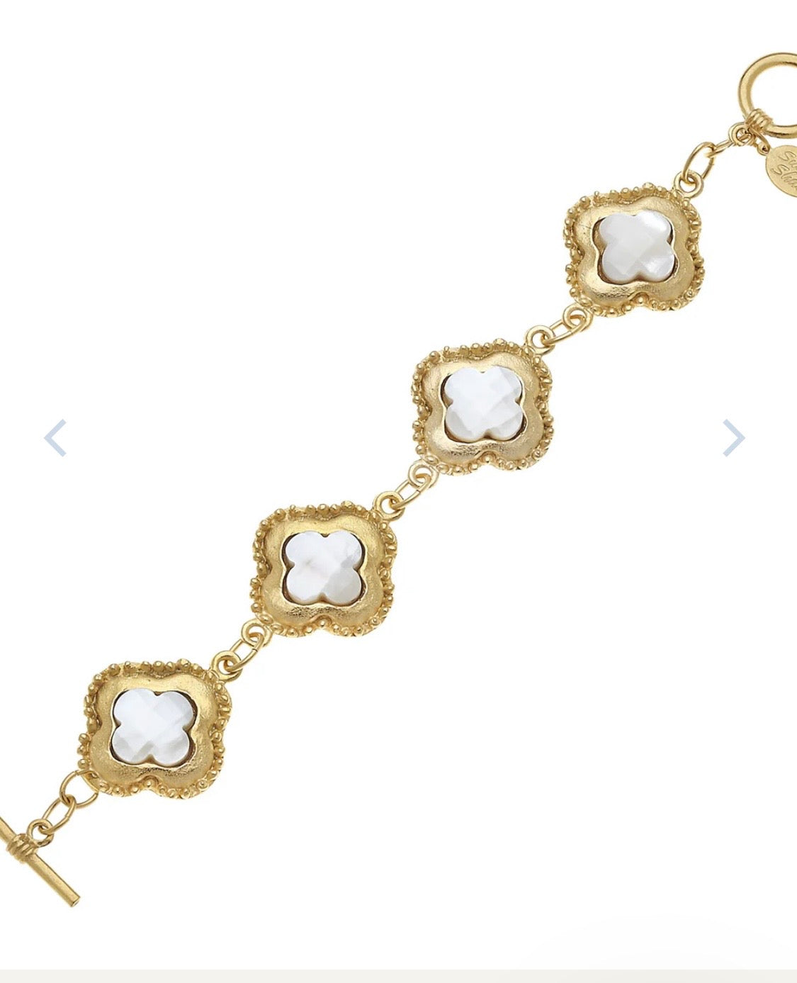 Susan Shaw Camellia Clover Linked Bracelet