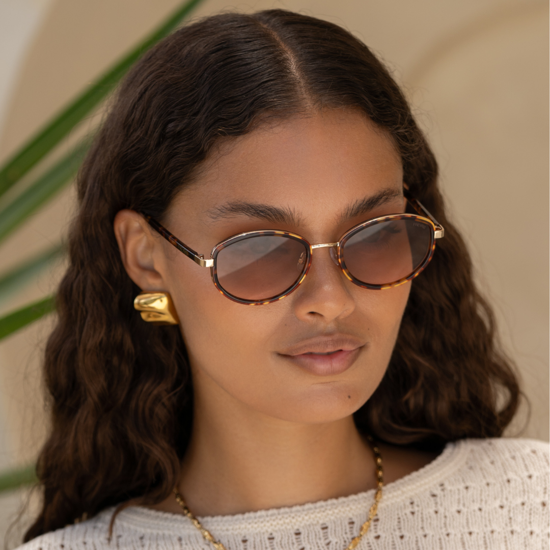 Jordan Acetate Oval Sunglasses : Amber Tortoise / Brown