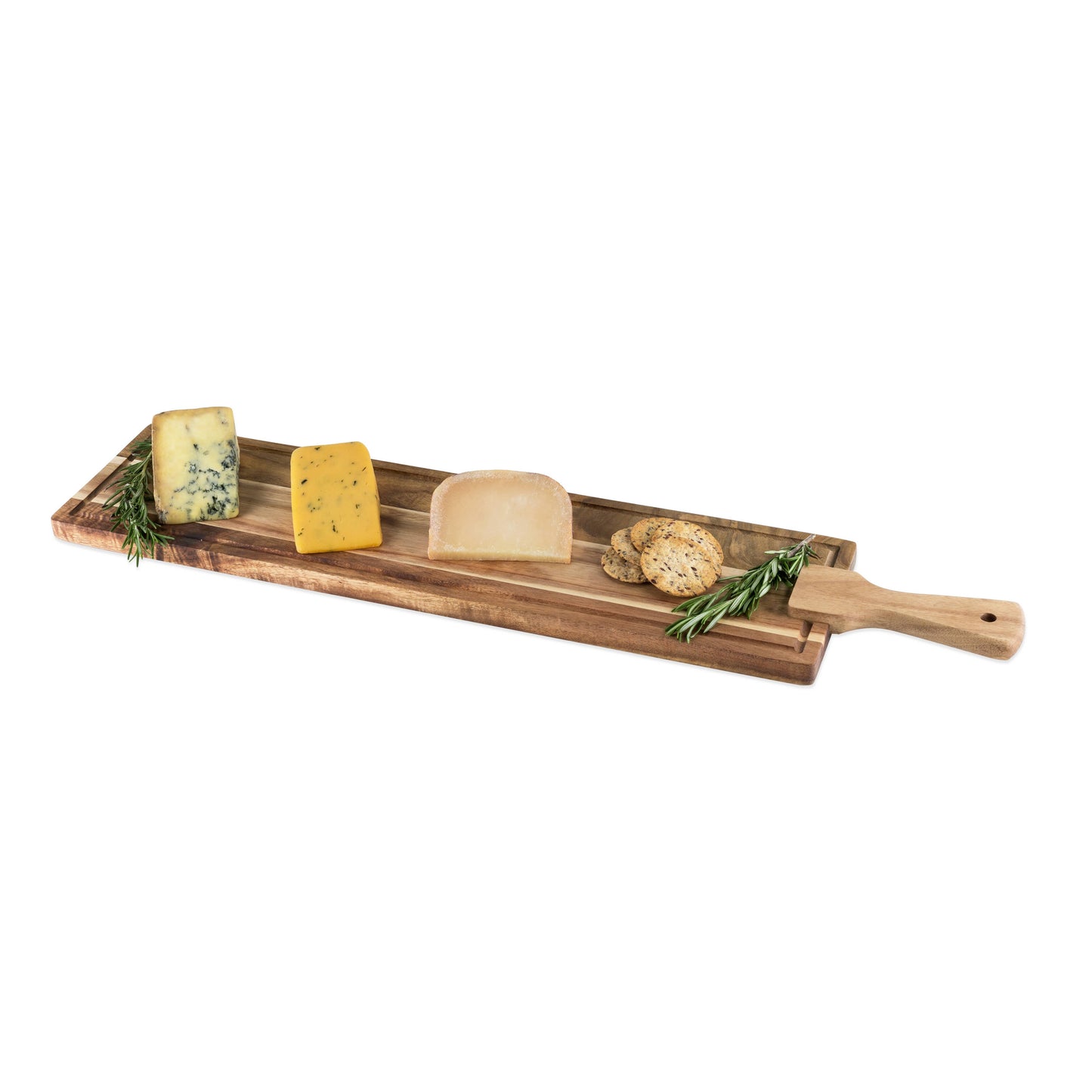 Acacia Tapas Board w/ Faux Leather Hanging Strap 26 inches