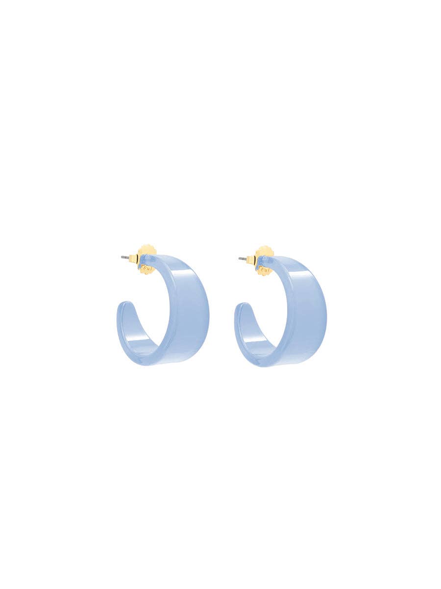 Small Chunky Resin Hoop Earring: GRN