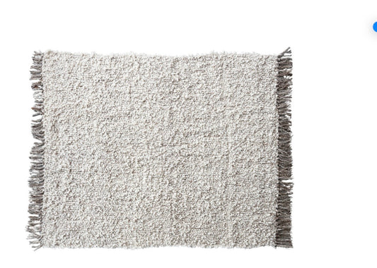 New Zealand Wool Blend Shag Throw w/ Fringe