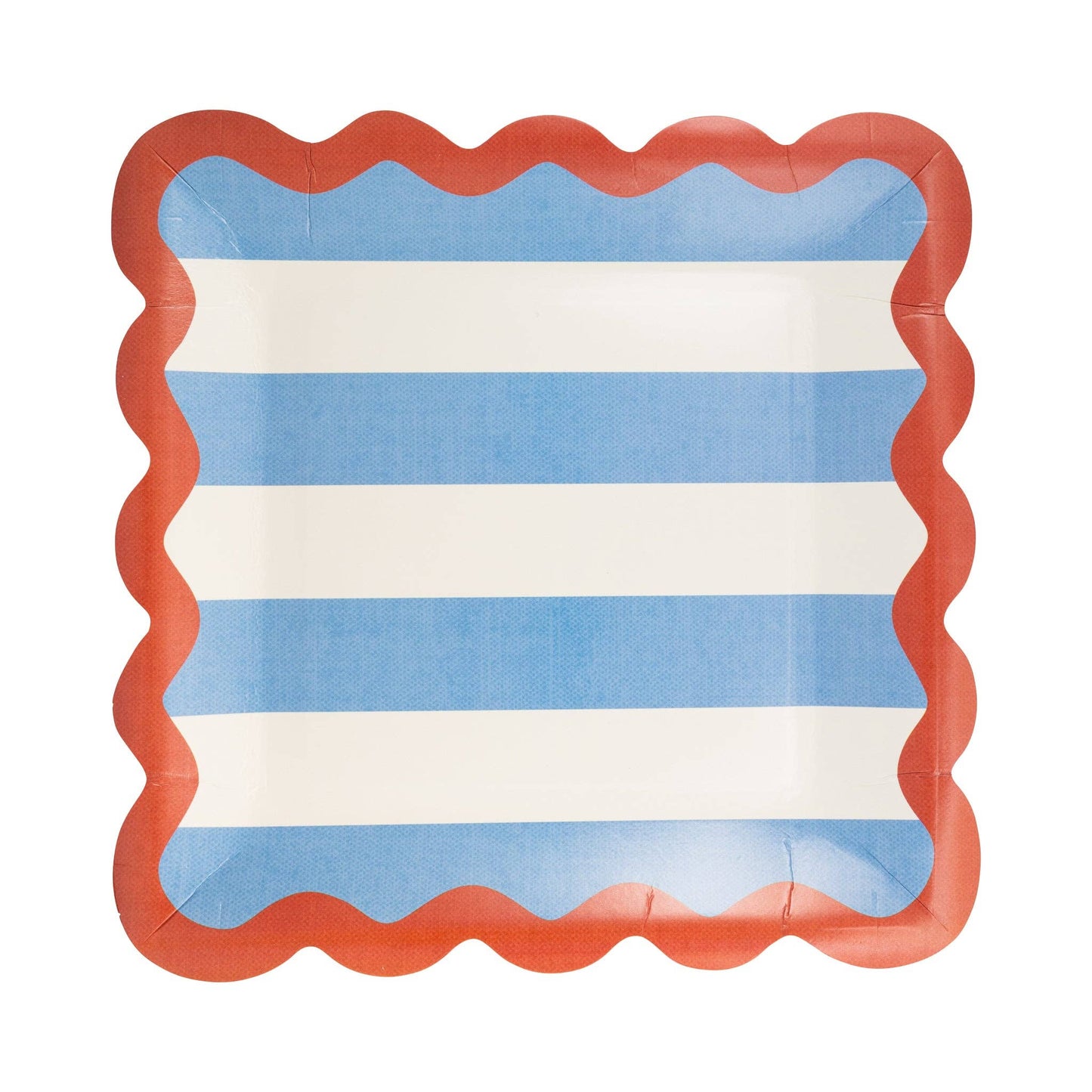 Hamptons Stripes 9" Ric Rac Trim Paper Plate