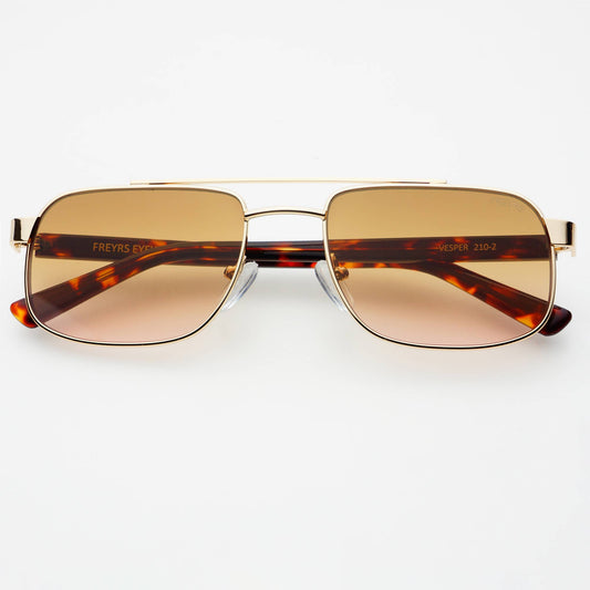 Vesper Unisex Aviator Sunglasses  : Gold / Brown Pink