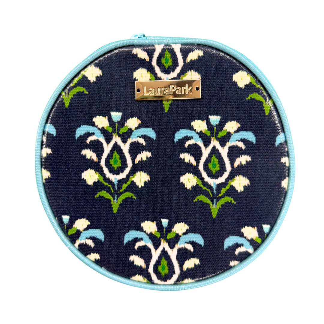 Rosemary Indigo Round Jewelry Case: One Size