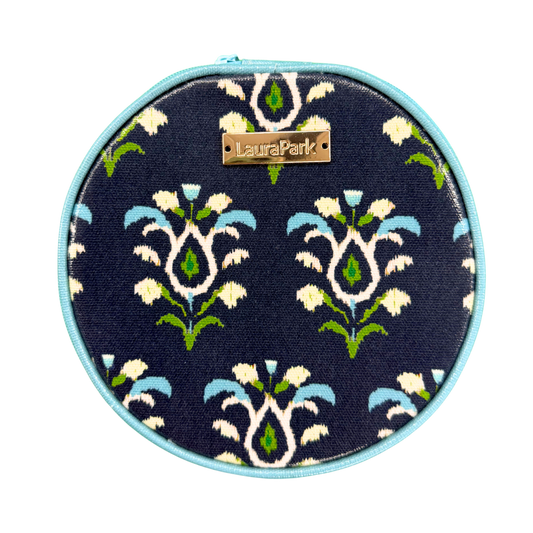 Rosemary Indigo Round Jewelry Case: One Size