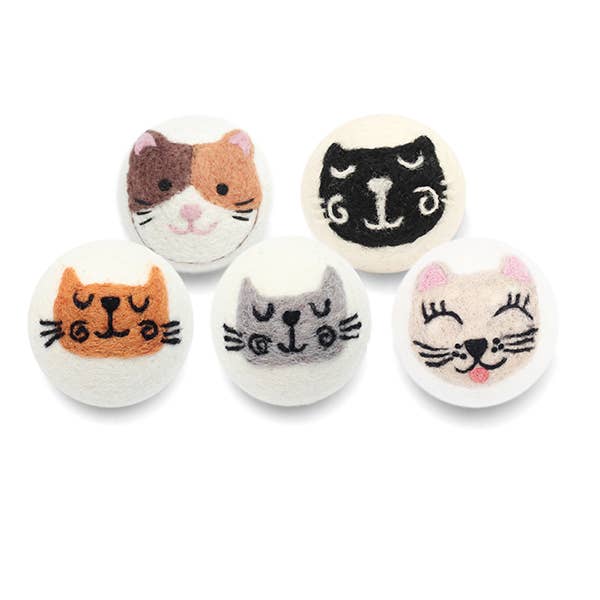 Cats: Eco Wool Dryer Balls Fair Trade: Black Cat
