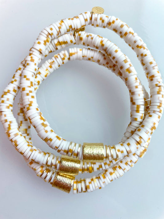 Cola Stacks Heishi Bracelet Speckled
