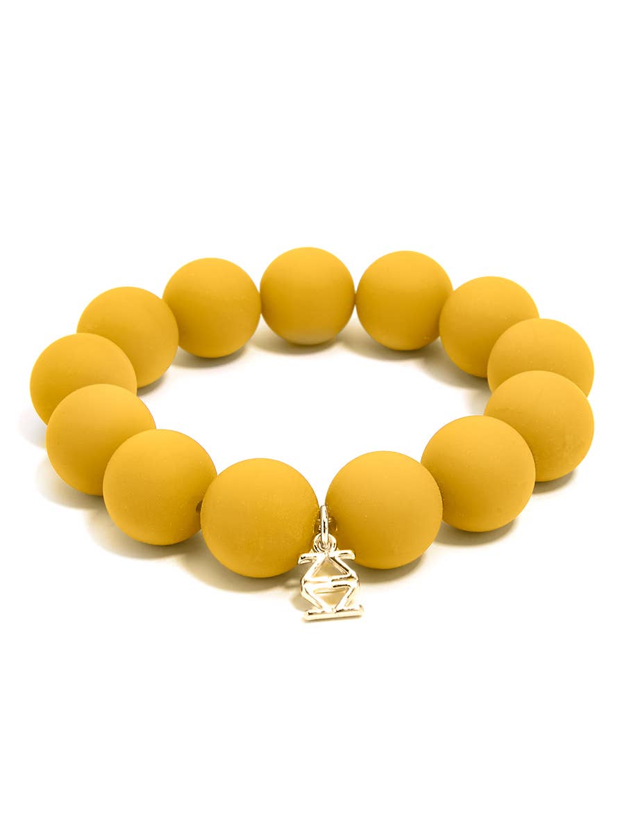 Chunky Matte Beaded Stretch Bracelet Jewelry: Red