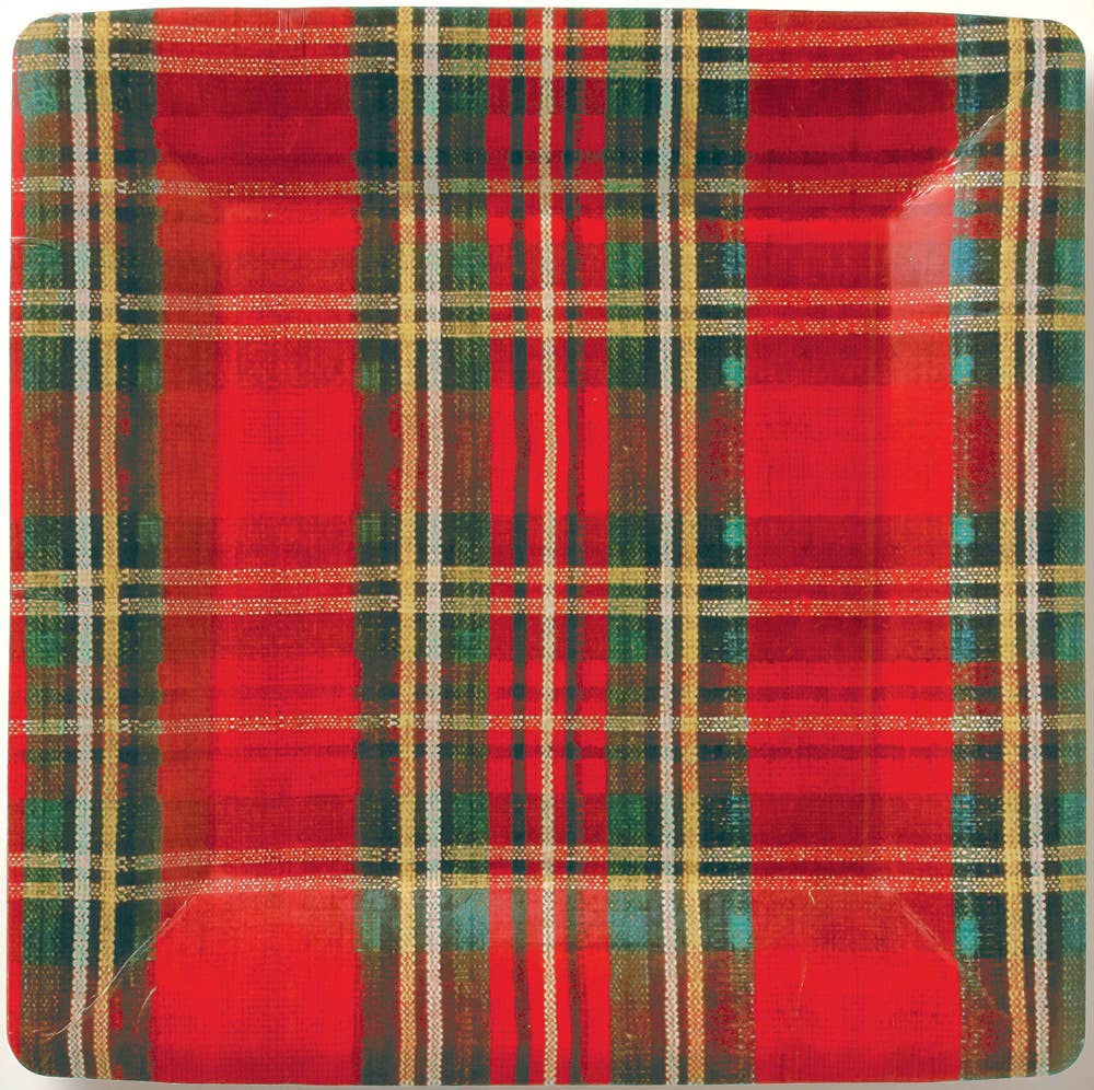 Square Paper Plates Pack Of 8 Classic Check Square