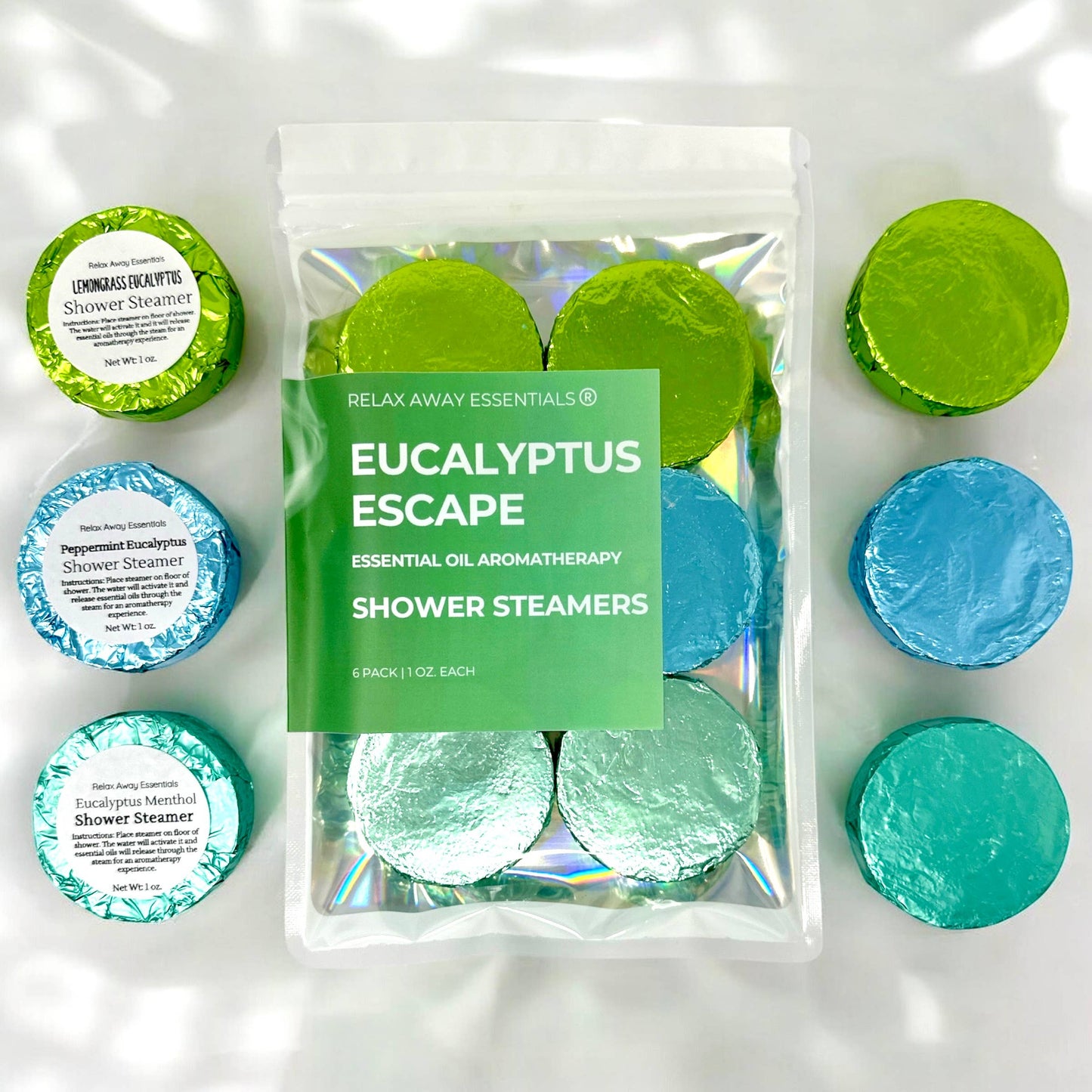 Eucalyptus Escape Shower Steamers 6 Pack - Made in USA
