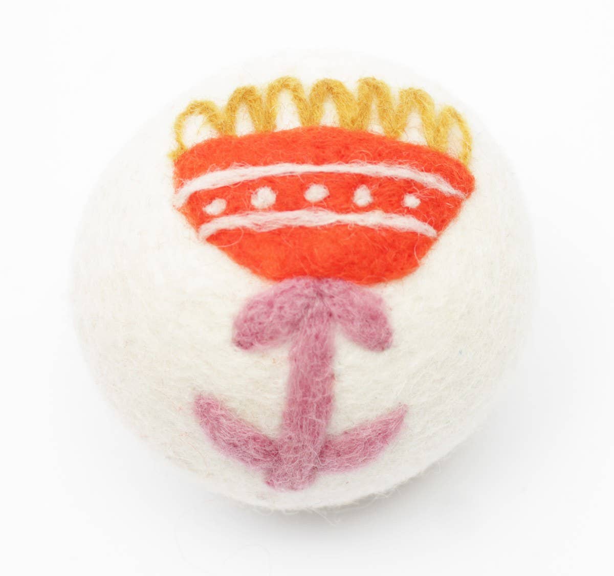Flowers: Eco Wool Dryer Balls Fair Trade: Yellow/Pink