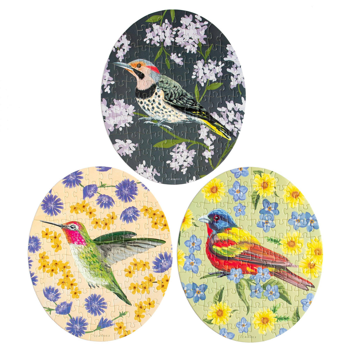 1canoe2 | One Canoe Two Paper Co. - Feathered Friends - 100 Piece Birds Jigsaw Puzzles Set of 3