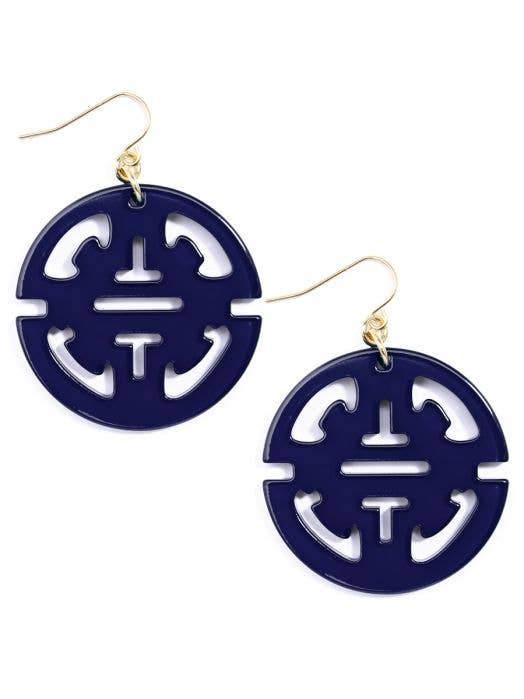 Traveling Resin Drop Earring: Navy