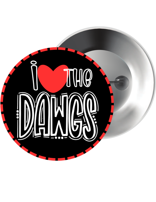 I Love The Dawgs (Red): 2.25"