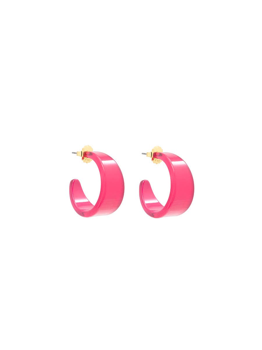Small Chunky Resin Hoop Earring: LAV
