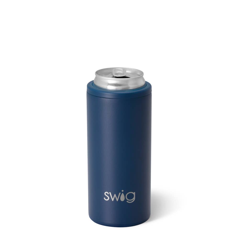 Swig - Navy Skinny Can Cooler (12oz)