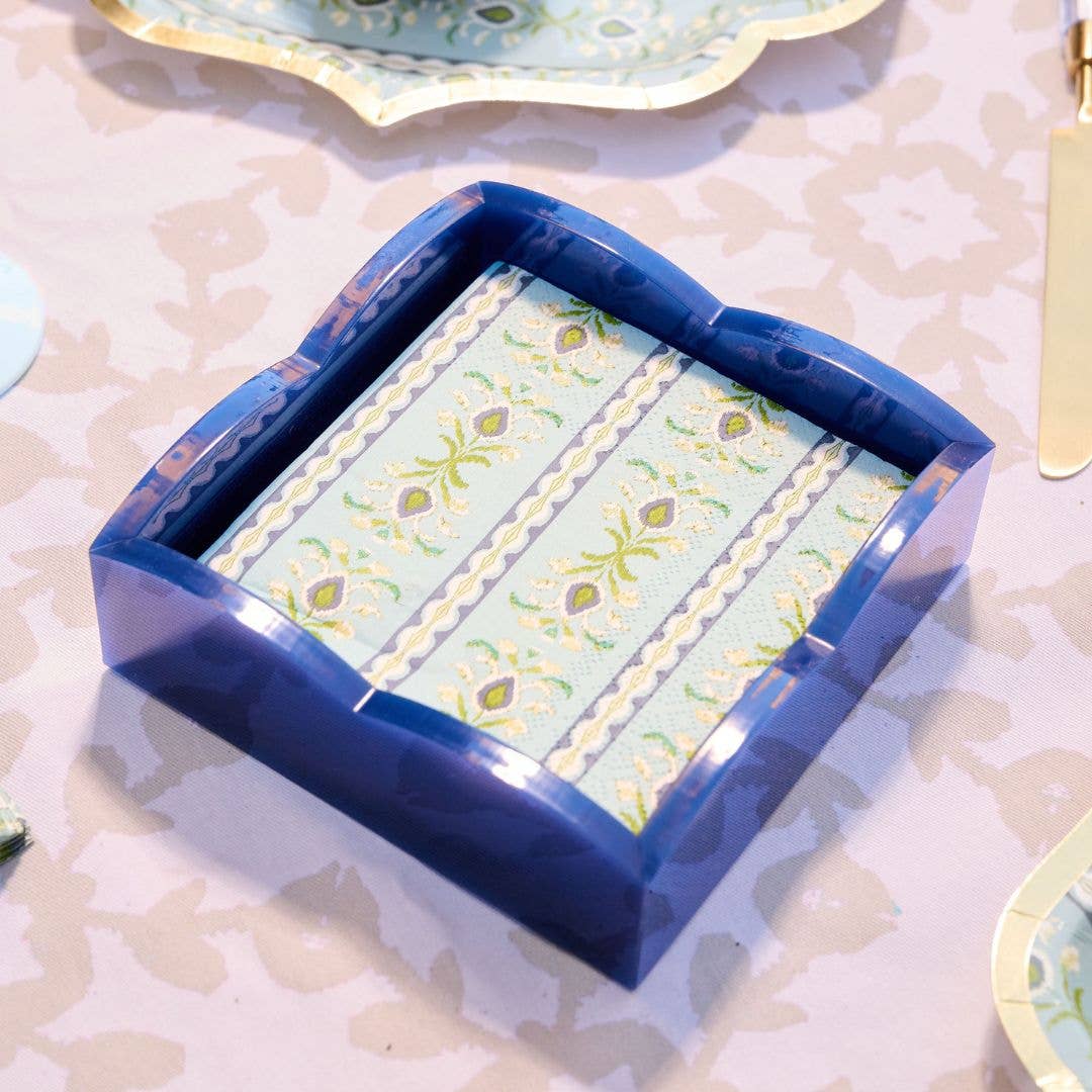 Rosemary Stripe French Blue Cocktail Napkins: One Size
