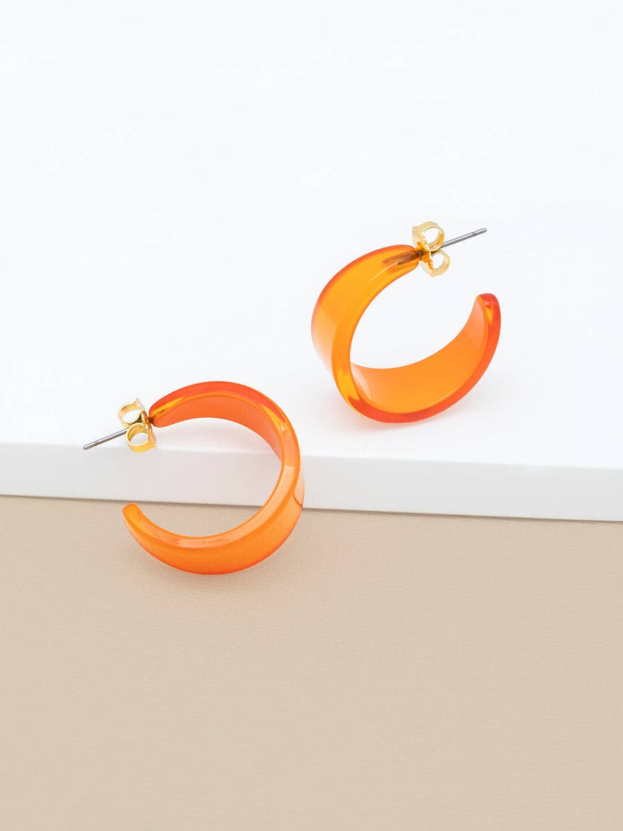 Small Chunky Resin Hoop Earring: YLW