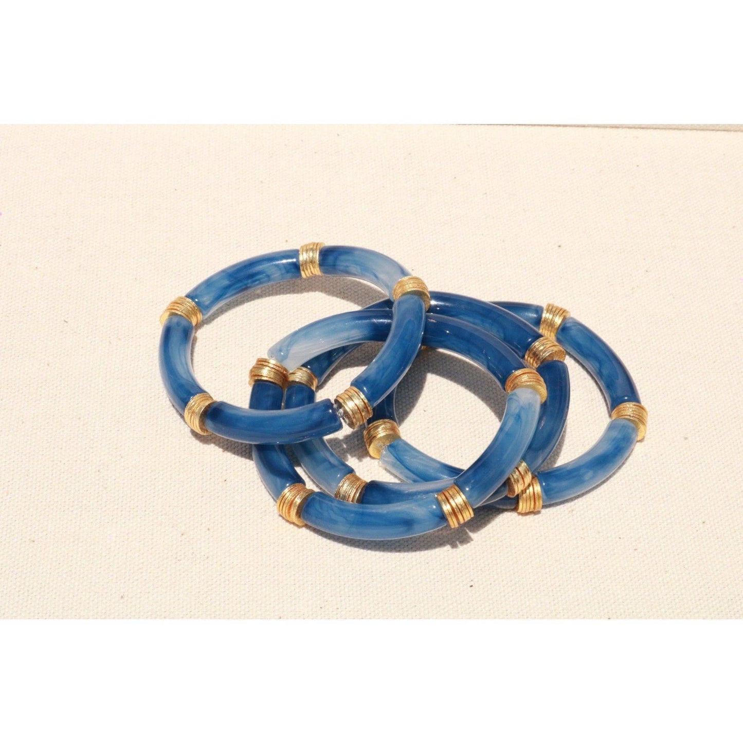 Acrylic Bamboo Stretch Bracelet: Fresh Mint