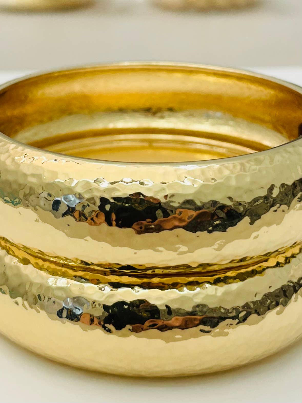 Hammered Hinge Bracelet - Gold